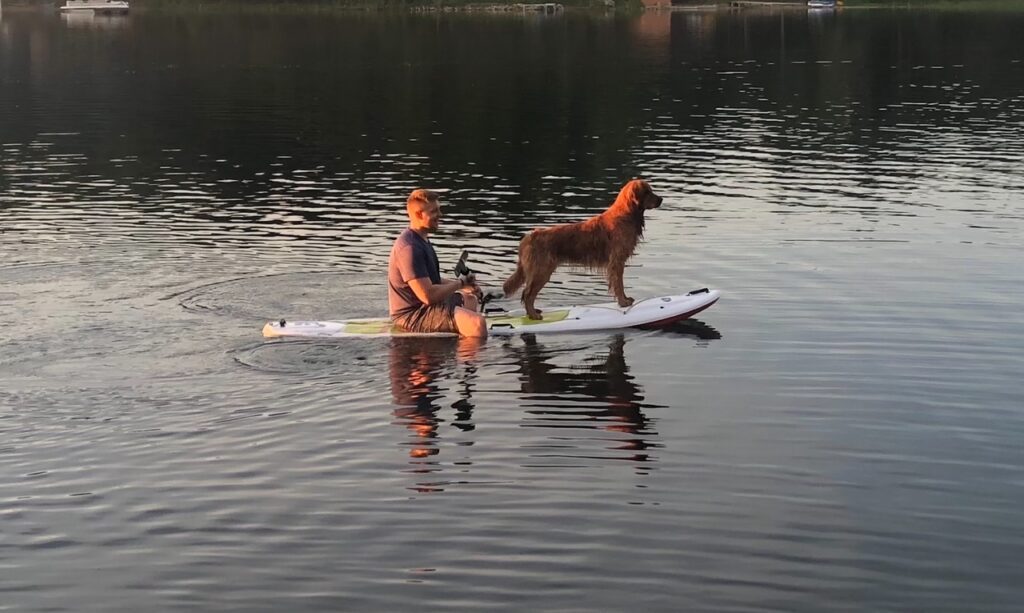 Monty--loving time with Dad--The Joy of Goldens